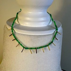 Gorjana Green Beaded Gold Plated Fringe Adjustable Bracelet, NWOT